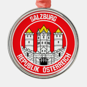 Salzburg Round Emblem Metal Tree Decoration
