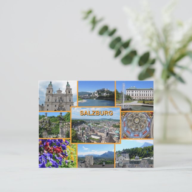 Salzburg Sightseeing Places Vacation Postcard (Standing Front)