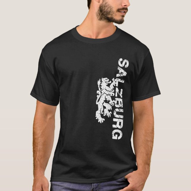 Salzburg T Shirt with Salzburg Lions Coat of Arms  (Front)