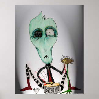 Sam- Ghoulie Drummer Art Poster by Tricia Martin