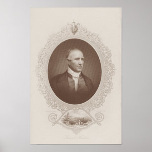 Sam Houston Engraved Portrait Poster