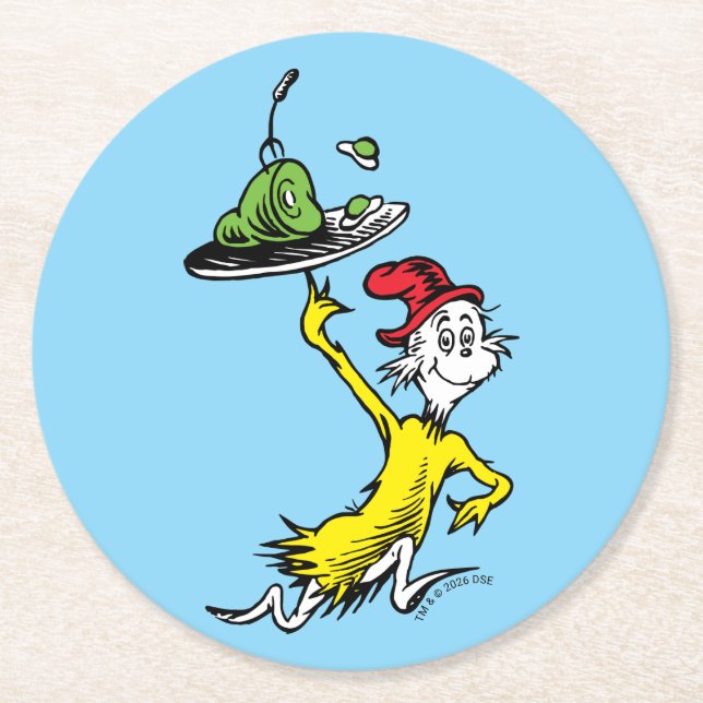 Sam I Am Round Paper Coaster (Front)