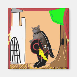 Sam Le Cat Foretting His Lines Magnet