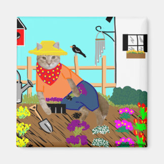 Sam Le Cat Gardening Magnet