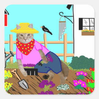 Sam Le Cat Gardening Sticker