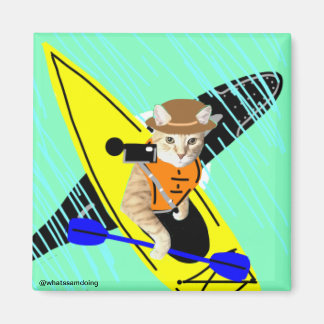 Sam Le Cat Kayak Selfie Magnet