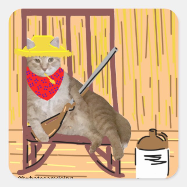 Sam Le Cat No Trespassing Country Cat Sticker (Front)