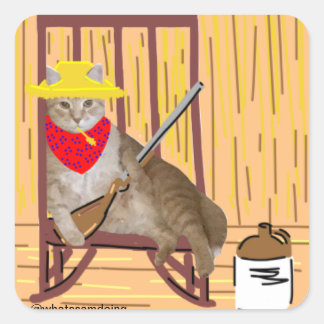 Sam Le Cat No Trespassing Country Cat Sticker