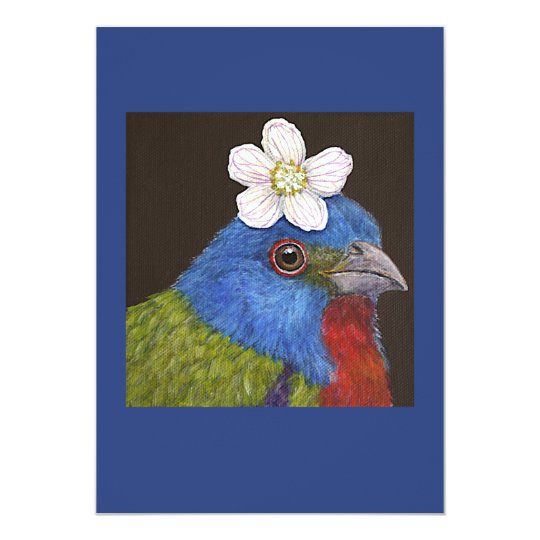 Sam the painted bunting flat card