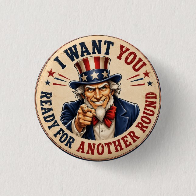 Sam uncle cap 3 cm round badge (Front)