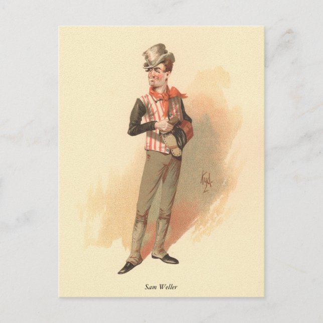 Sam Weller by Kyd from Dickens The Pickwick Papers Postcard (Front)