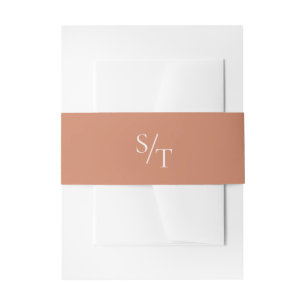 Samantha Burnt Orange Traditional Elegant Wedding Invitation Belly Band
