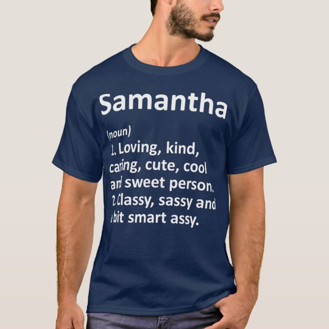 SAMANTHA Definition Personalised Funny Birthday T-Shirt (Front)
