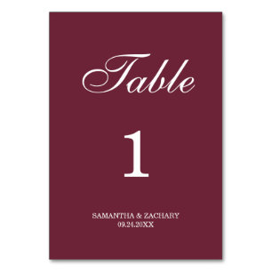 Samantha Elegant Simple Wedding Double-Sided Table Number