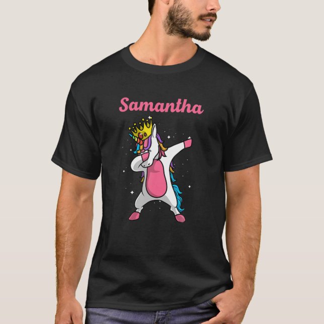 SAMANTHA Gift Name Personalised Birthday Dabbing U T-Shirt (Front)