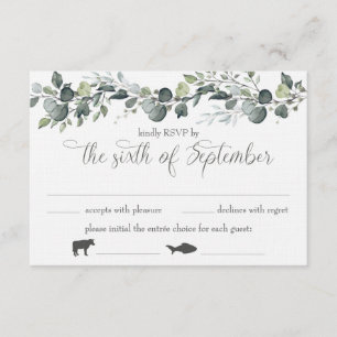 Samantha & Michael RSVP Card with meal options