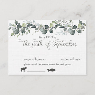 Samantha & Michael RSVP Card with meal options