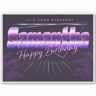 Samantha Name First name retro Sticker Birthday