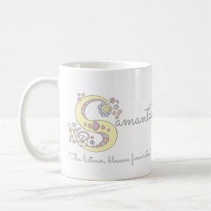 Samantha name meaning decorative s monogram mug
