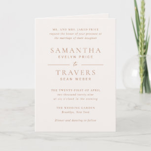 Samantha Tan Traditional Elegant Wedding Invitation