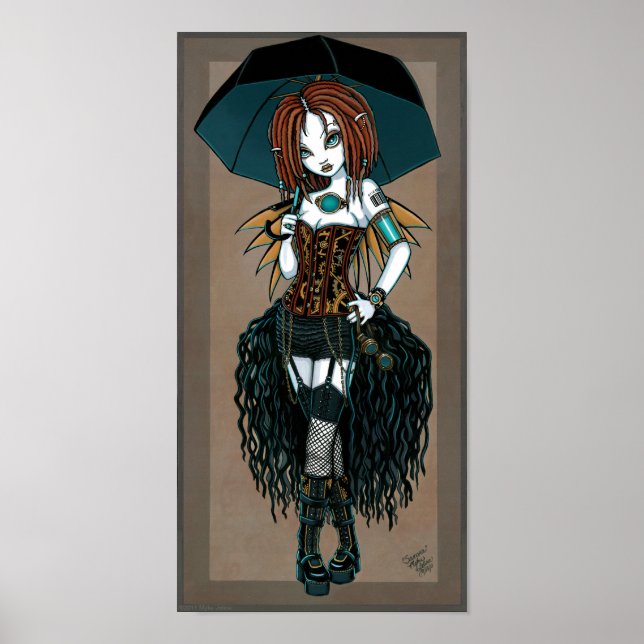 "Samara"  Steampunk Cyber Fairy Poster (Front)