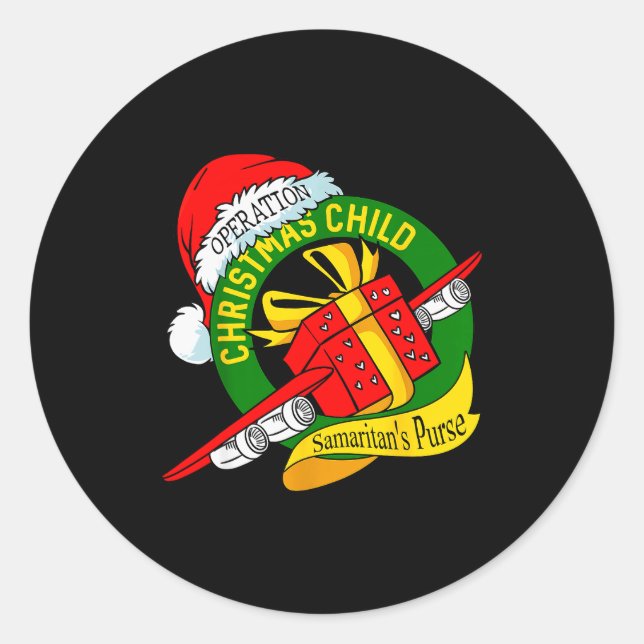 Samaritan's Purse Operation Christmas Child Funny  Classic Round Sticker (Front)