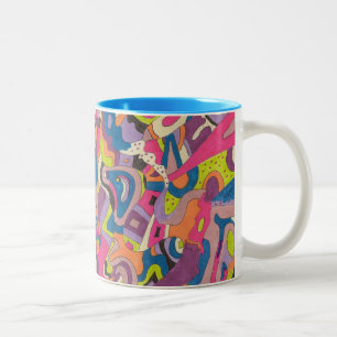 "Samba" Abstract Art Two-Tone Coffee Mug