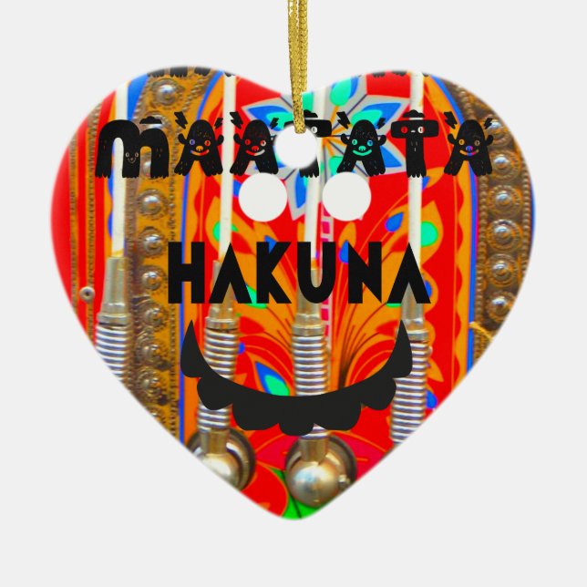 Samba Carnival colours Hakuna Matata blings.png Ceramic Tree Decoration (Front)