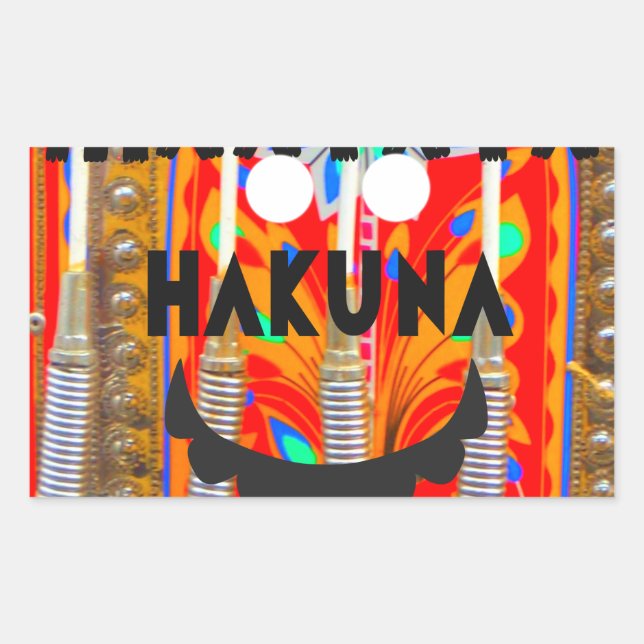 Samba Carnival colours Hakuna Matata blings.png Rectangular Sticker (Front)