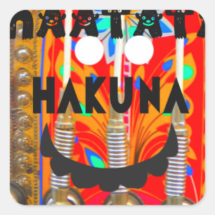 Samba Carnival colours Hakuna Matata blings.png Square Sticker