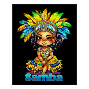 Samba Carnival Girl Poster