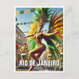 Samba Dancer Rio De Janeiro Brazil Postcard