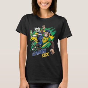 Samba Kick – Monkey Soccer Brazil Flag T-Shirt