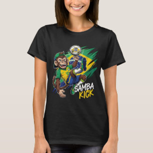 Samba Kick – Monkey Soccer Brazil Flag T-Shirt