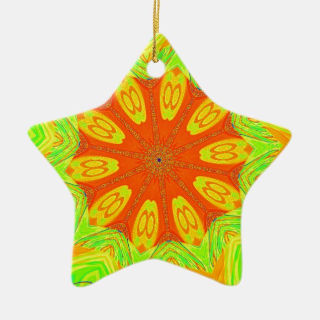 Samba Motif Art Print Ceramic Tree Decoration (Front)