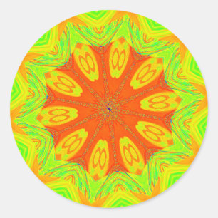 Samba Motif Art Print Classic Round Sticker