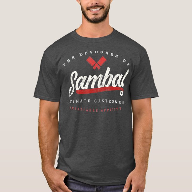 Sambal Indonesian Food Funny Retro T-Shirt (Front)