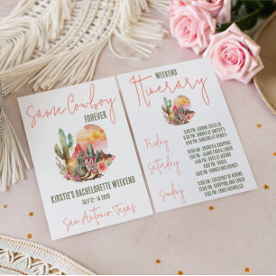 Same Cowboy Forever! Bachelorette Weekend Party Invitation