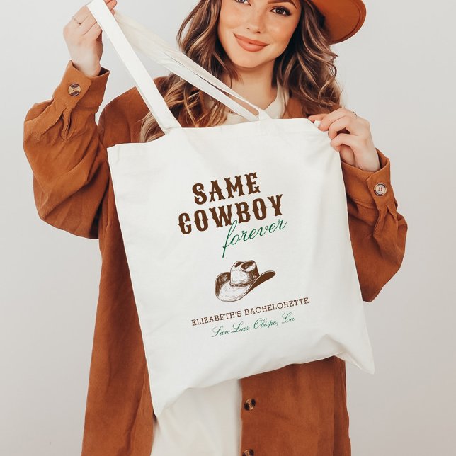 Same Cowboy Forever Bachelorette Weekend Tote Bag (Creator Uploaded)