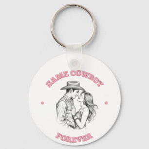 Same Cowboy Forever Bachelorette Western Girly Key Ring