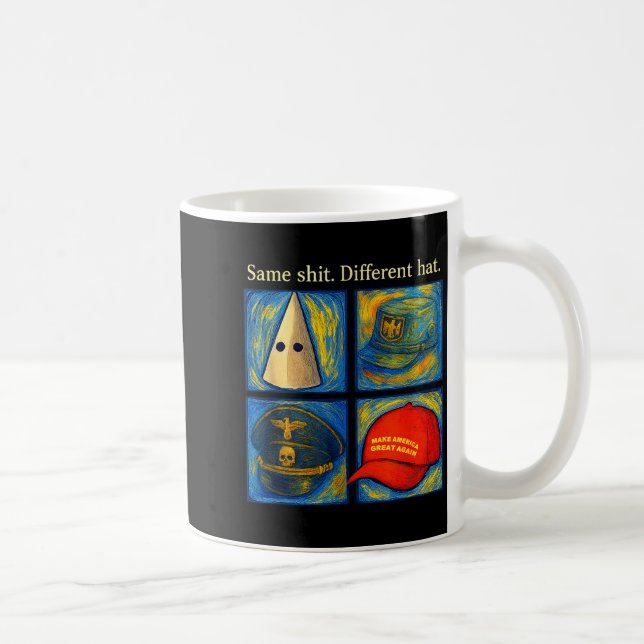 Same Different Hat Funny Van Gogh Litical Humor Jo Coffee Mug (Right)