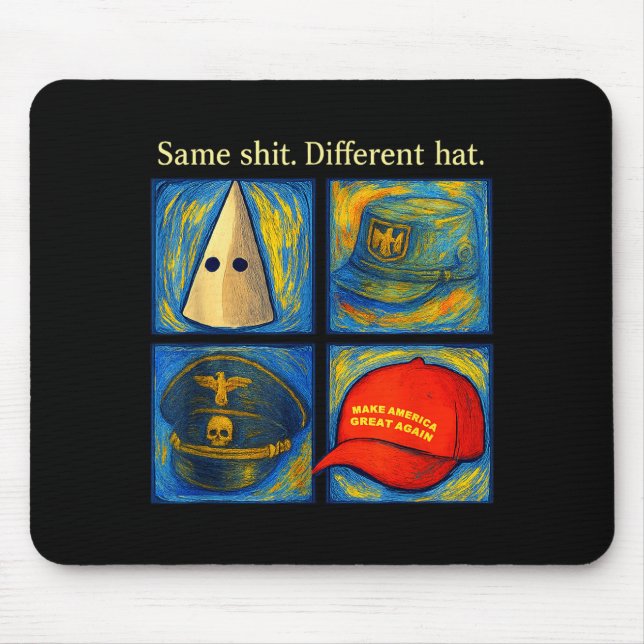 Same Different Hat Funny Van Gogh Litical Humor Jo Mouse Mat (Front)