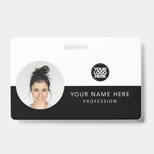 Same Front and Back | Employee Photo, Logo, Name ID Badge (Front)