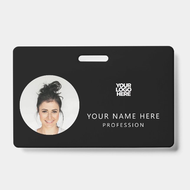 Same Front and Back | Employee Photo, Logo, Name ID Badge (Front)