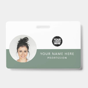 Same Front and Back   Employee Photo, Logo, Name ID Badge