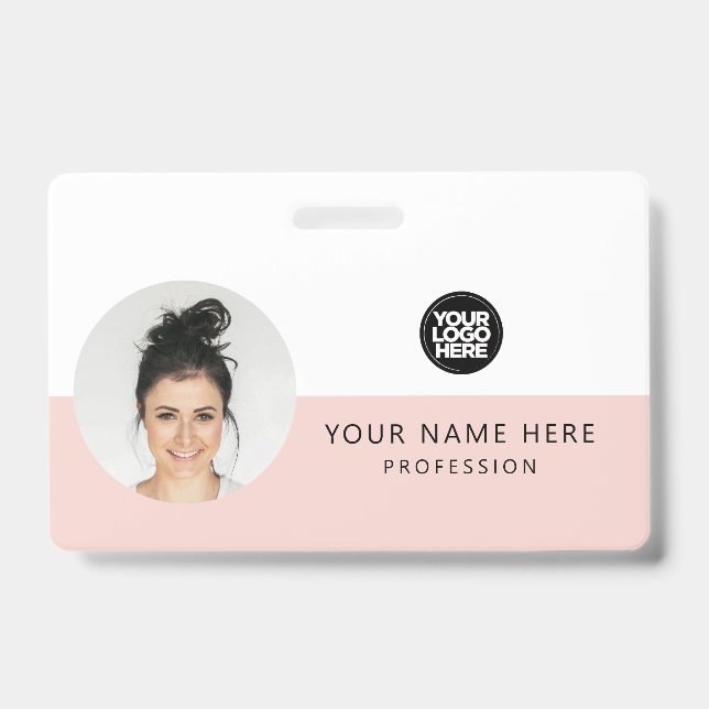 Same Front and Back | Employee Photo, Logo, Name ID Badge (Front)