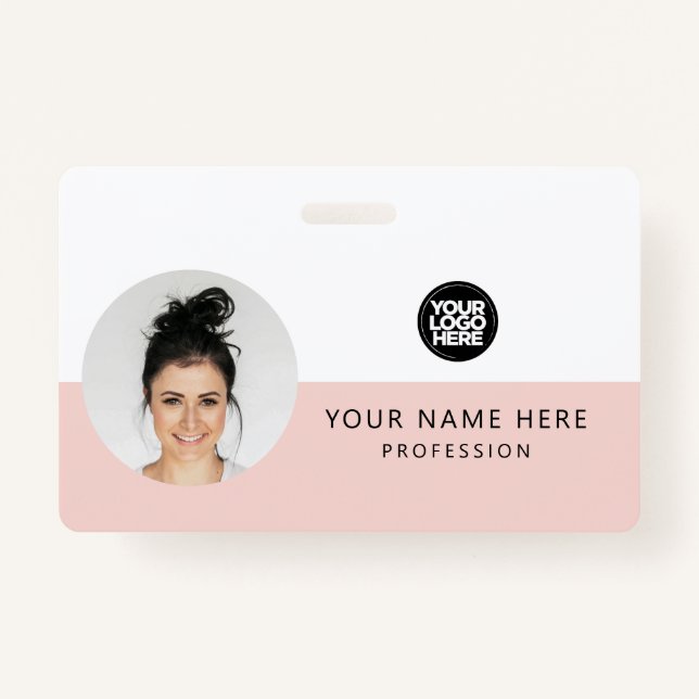 Same Front and Back | Employee Photo, Logo, Name ID Badge (Front)