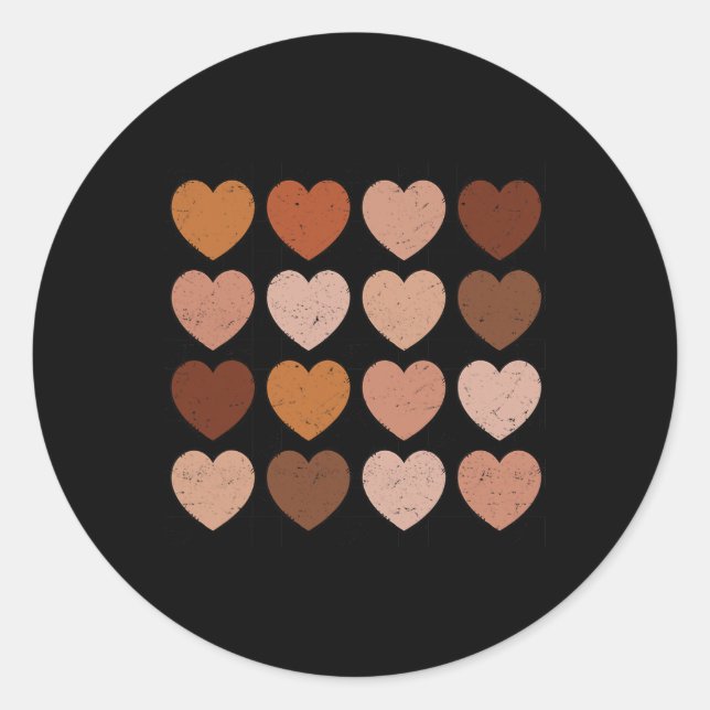 Same Heart Inside Black History Month Candy Heart  Classic Round Sticker (Front)