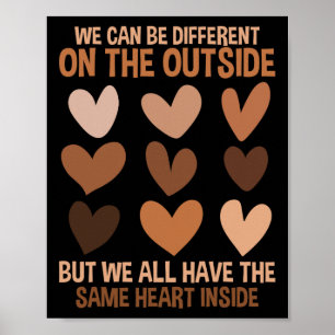 Same Heart Inside Diversity Love Unity Black Histo Poster