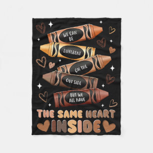 Same Heart Inside Juneteenth Black History Month W Fleece Blanket